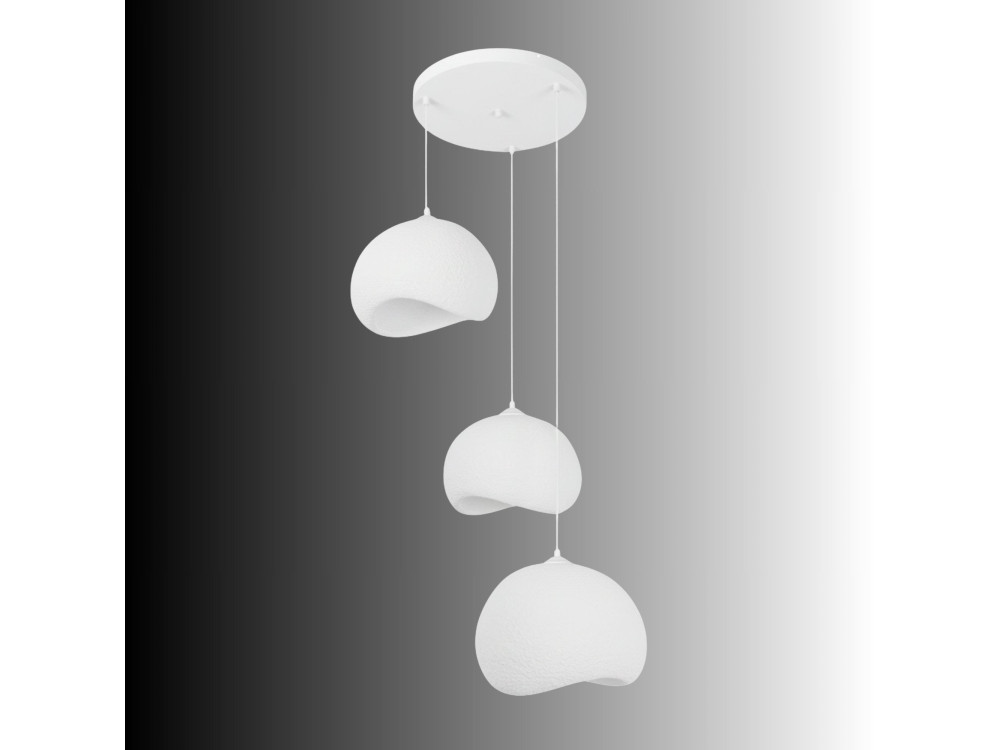 Lustre en métal "Yontu" - 55 x 29 x 120 cm - Blanc