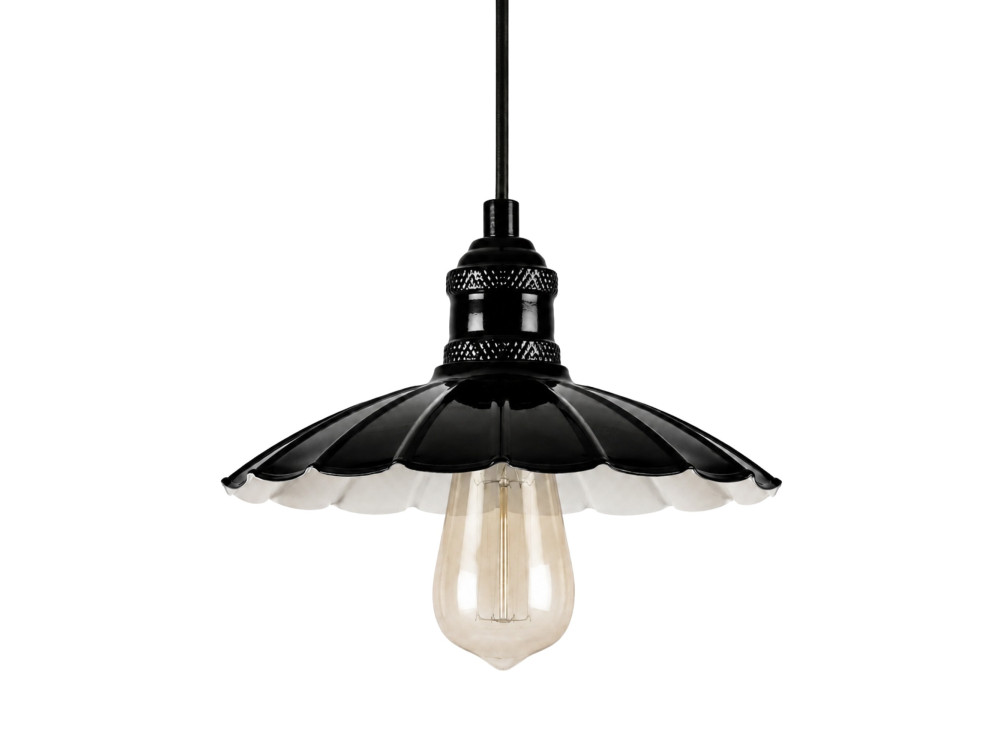Lampe suspendue en métal "Volan" - 25 x 25 cm - Noir
