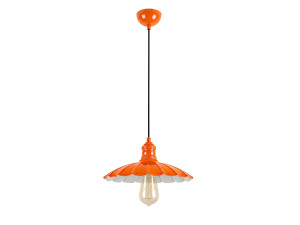 Lampe suspendue en métal "Volan" - 25 x 25 cm - Orange