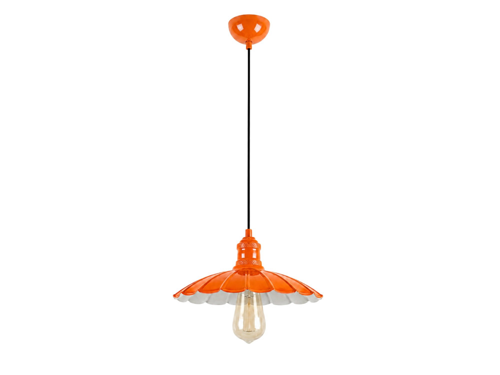Lampe suspendue en métal "Volan" - 25 x 25 cm - Orange
