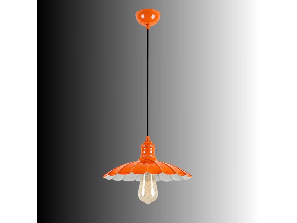 Lampe suspendue en métal "Volan" - 25 x 25 cm - Orange