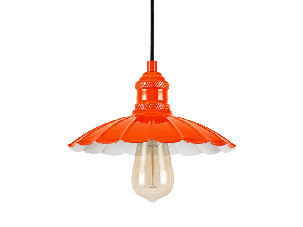 Lampe suspendue en métal "Volan" - 25 x 25 cm - Orange