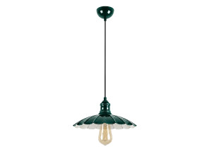 Lampe suspendue en métal "Volan" - 25 x 25 cm - Vert Foncé