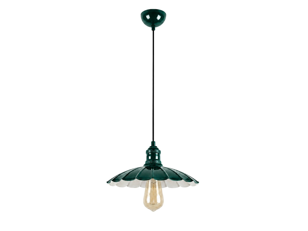 Lampe suspendue en métal "Volan" - 25 x 25 cm - Vert Foncé