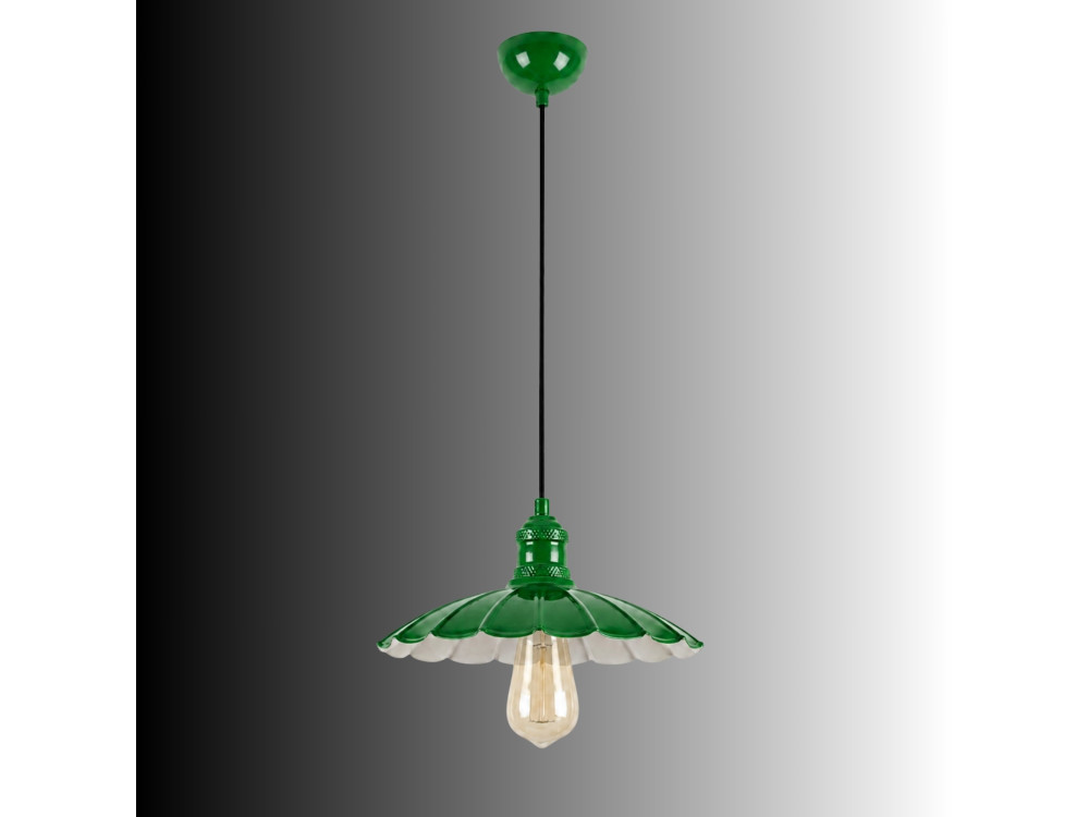 Lampe suspendue en métal "Volan" - 25 x 25 cm - Vert Clair