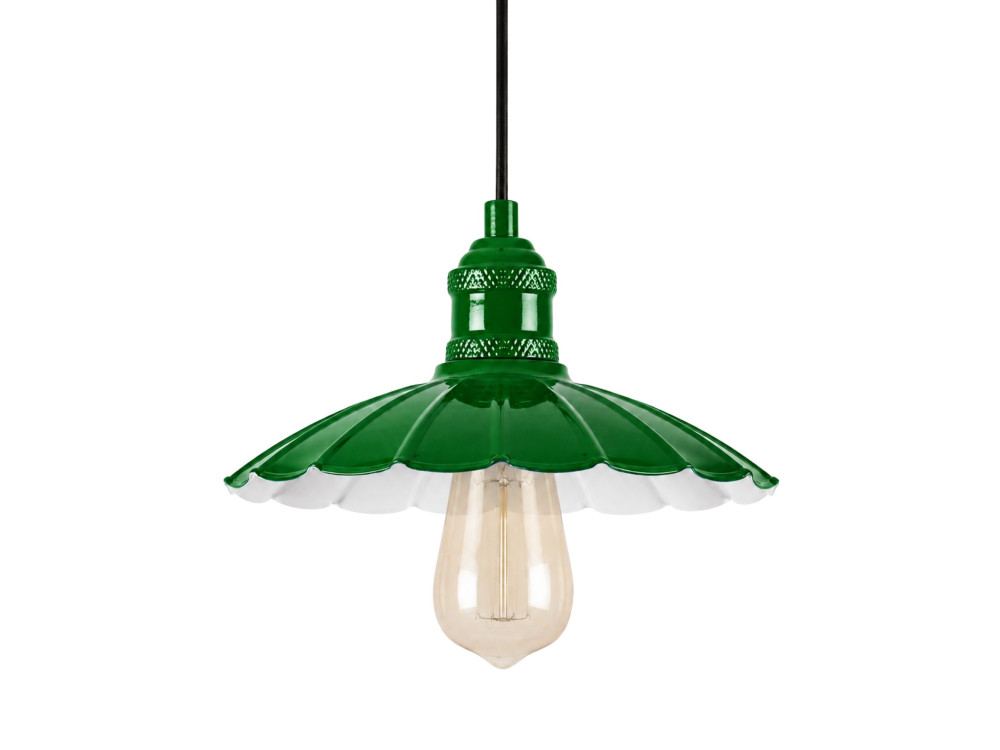 Lampe suspendue en métal "Volan" - 25 x 25 cm - Vert Clair