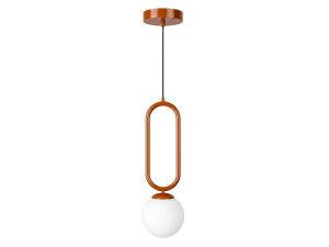 Lampe suspendue en métal "Loop" - 15 x 15 cm - Marron