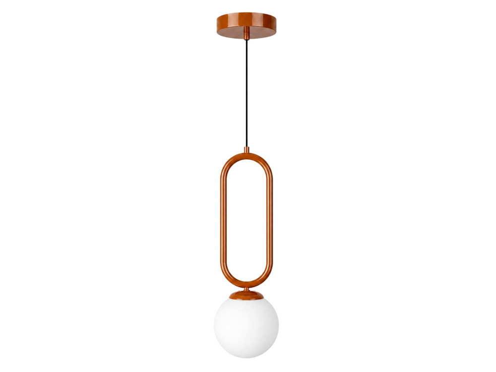 Lampe suspendue en métal "Loop" - 15 x 15 cm - Marron