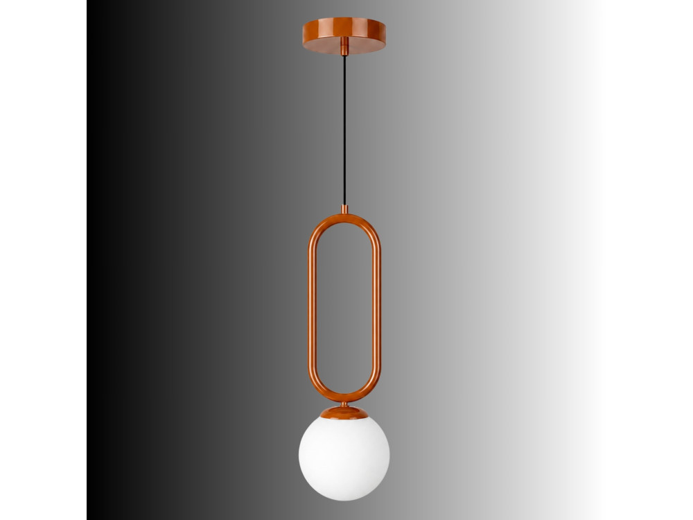 Lampe suspendue en métal "Loop" - 15 x 15 cm - Marron