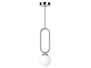 Lampe suspendue en métal "Loop" - 15 x 15 cm - Chrome