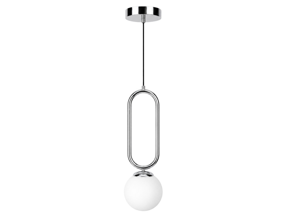 Lampe suspendue en métal "Loop" - 15 x 15 cm - Chrome
