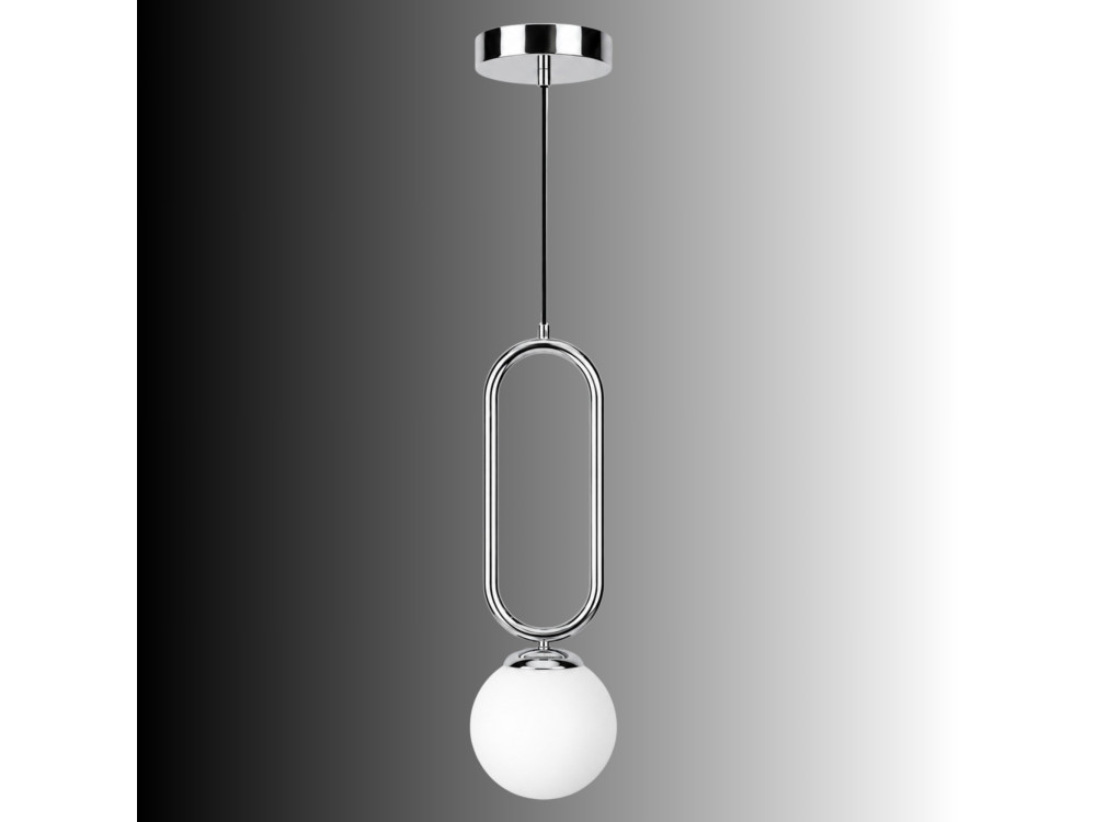 Lampe suspendue en métal "Loop" - 15 x 15 cm - Chrome