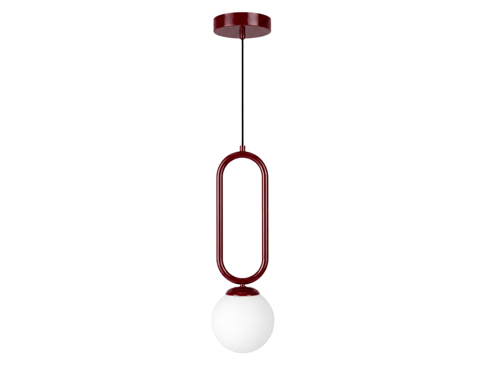 Lampe suspendue en métal "Loop" - 15 x 15 cm - Bordeaux