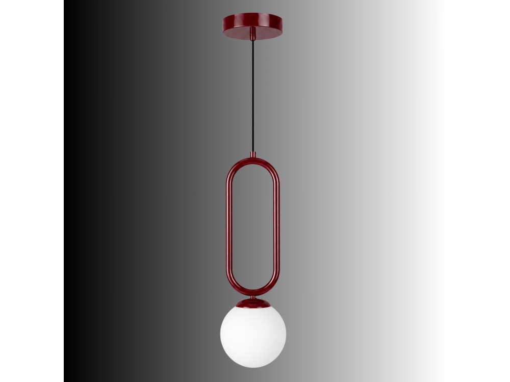 Lampe suspendue en métal "Loop" - 15 x 15 cm - Bordeaux
