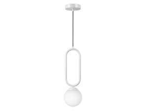 Lampe suspendue en métal "Loop" - 15 x 15 cm - Blanc