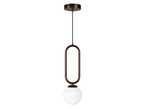 Lampe suspendue en métal "Loop" - 15 x 15 cm - Marron Foncé