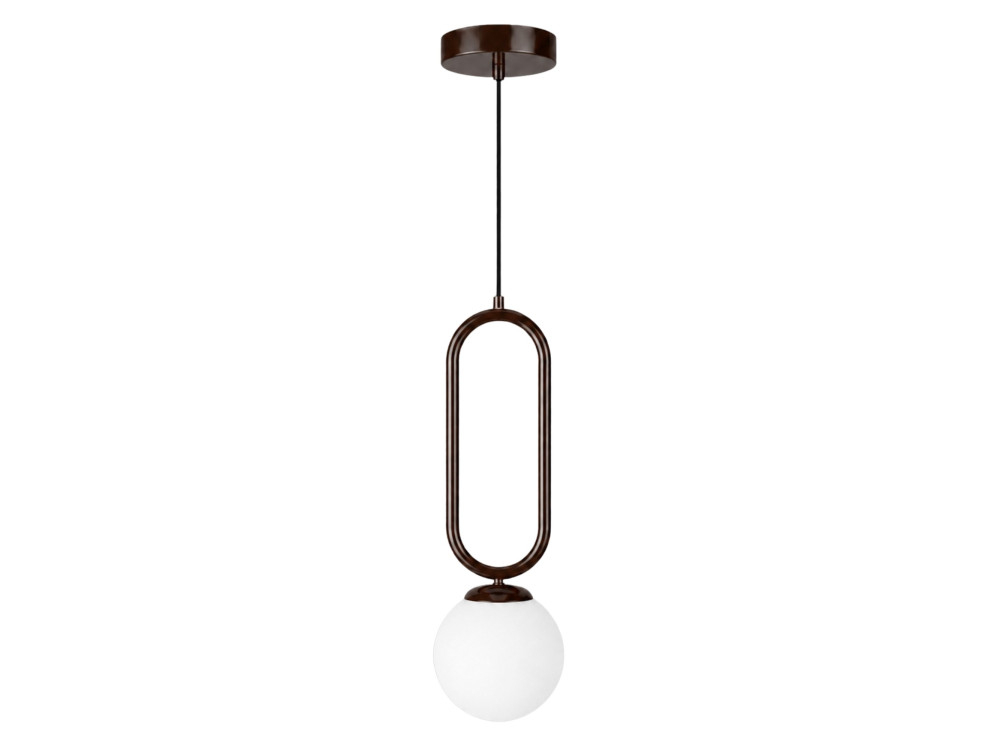 Lampe suspendue en métal "Loop" - 15 x 15 cm - Marron Foncé