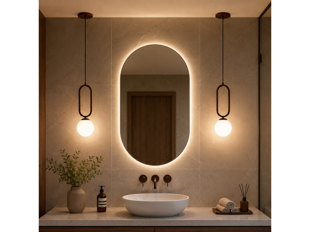 Lampe suspendue en métal "Loop" - 15 x 15 cm - Marron Foncé