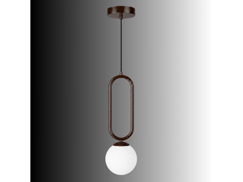 Lampe suspendue en métal "Loop" - 15 x 15 cm - Marron Foncé