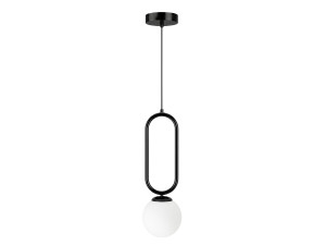 Lampe suspendue en métal "Loop" - 15 x 15 cm - Noir