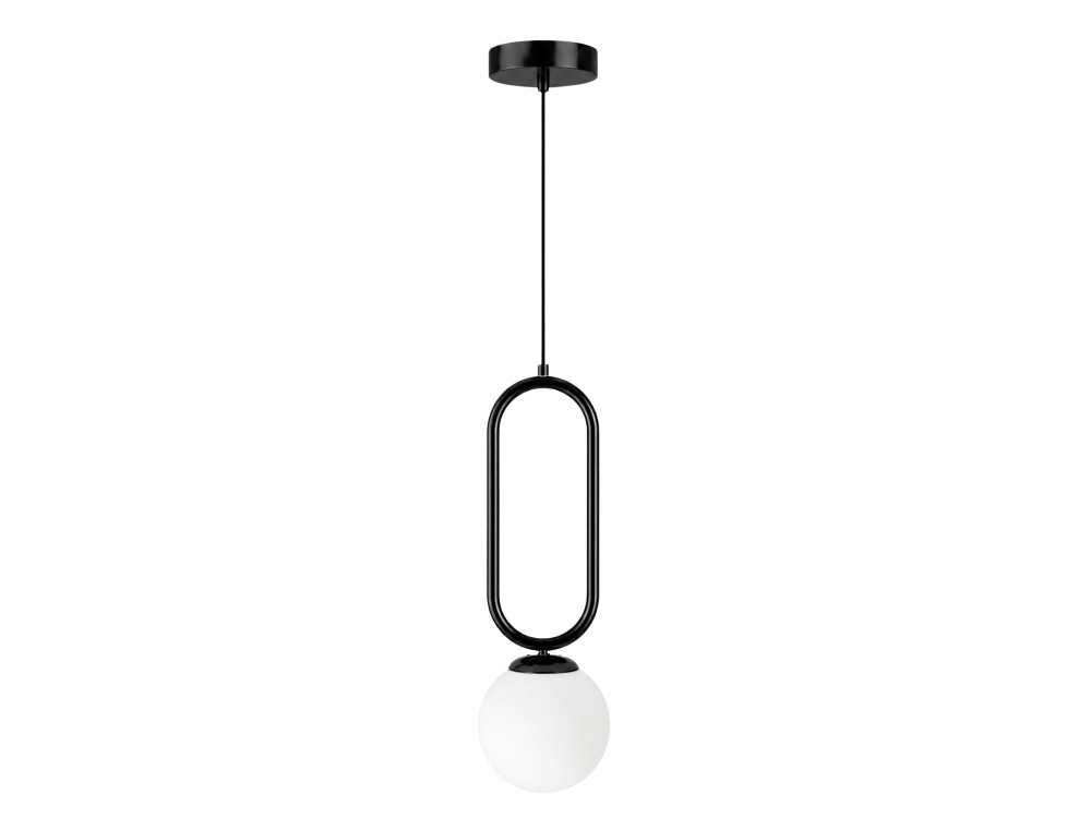 Lampe suspendue en métal "Loop" - 15 x 15 cm - Noir