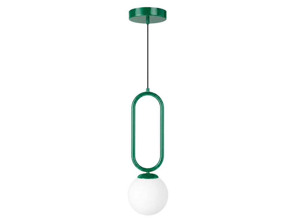 Lampe suspendue en métal "Loop" - 15 x 15 cm - Vert Foncé