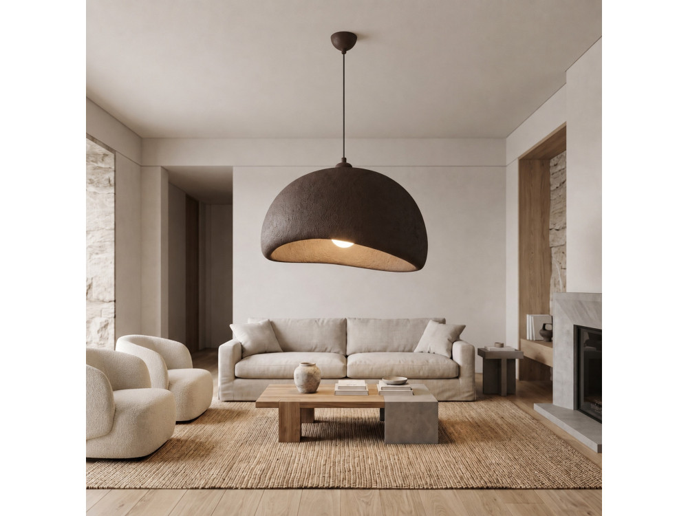 Lampe suspendue en métal "Beta" - 50 x 40 cm - Marron