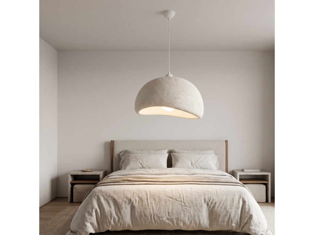 Lampe suspendue en métal "Beta" - 50 x 40 cm - Blanc