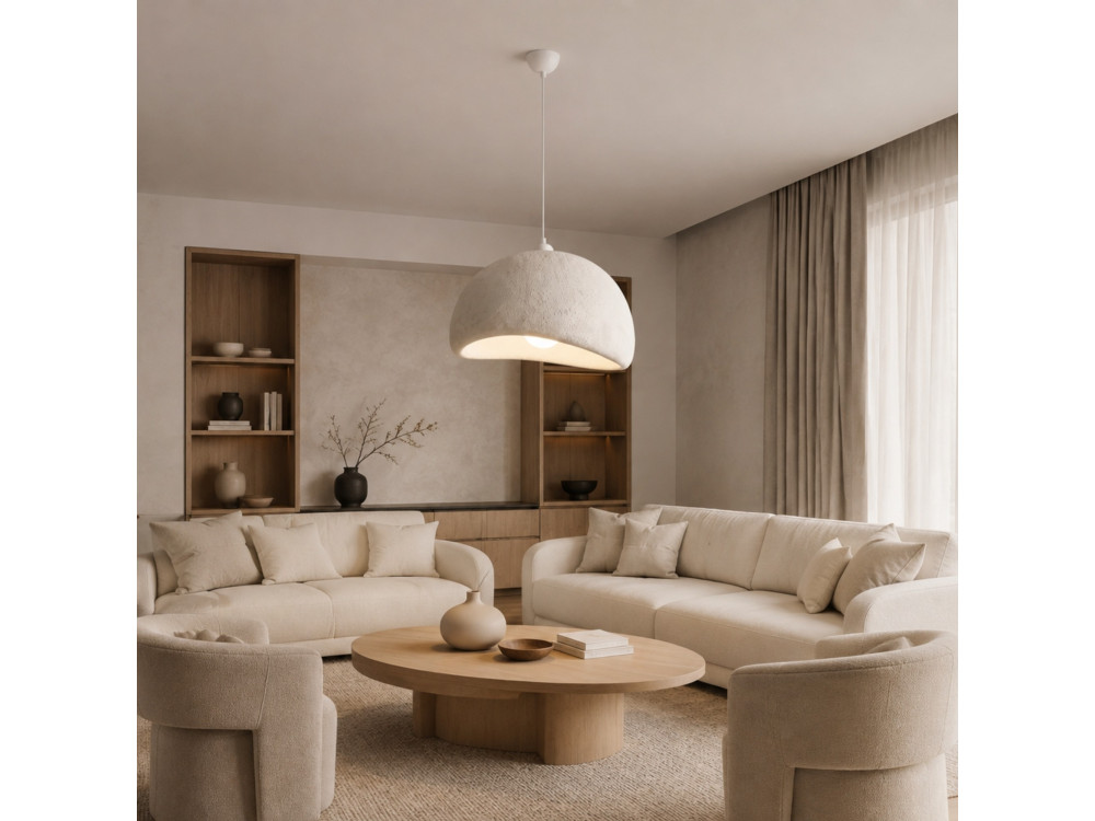 Lampe suspendue en métal "Beta" - 50 x 40 cm - Blanc