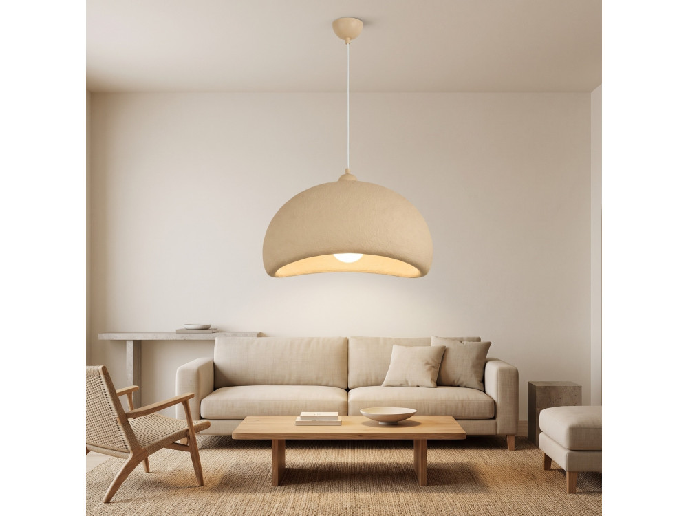 Lampe suspendue en métal "Beta" - 40 x 32 cm - Beige