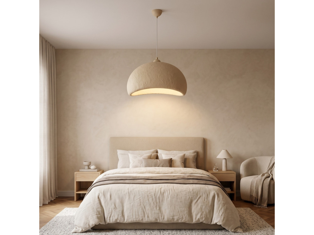 Lampe suspendue en métal "Beta" - 40 x 32 cm - Beige