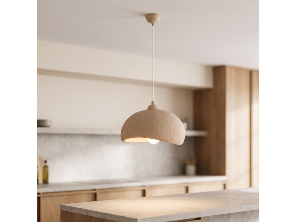 Lampe suspendue en métal "Beta" - 30 x 24 cm - Beige