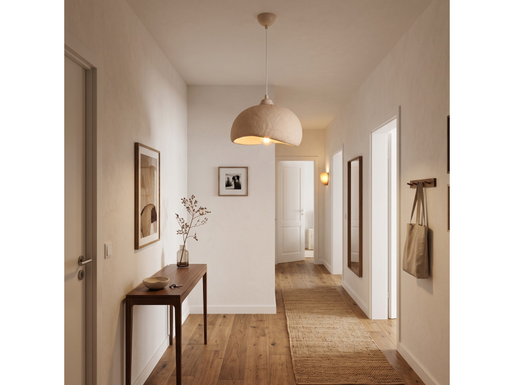 Lampe suspendue en métal "Beta" - 30 x 24 cm - Beige