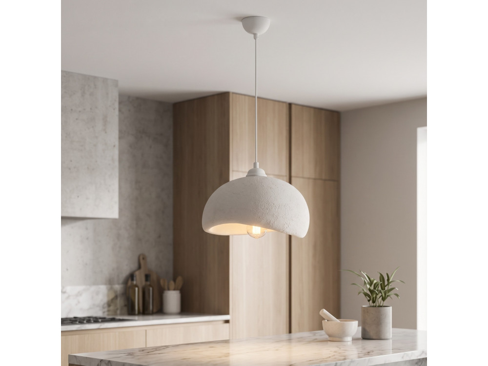 Lampe suspendue en métal "Beta" - 30 x 24 cm - Blanc