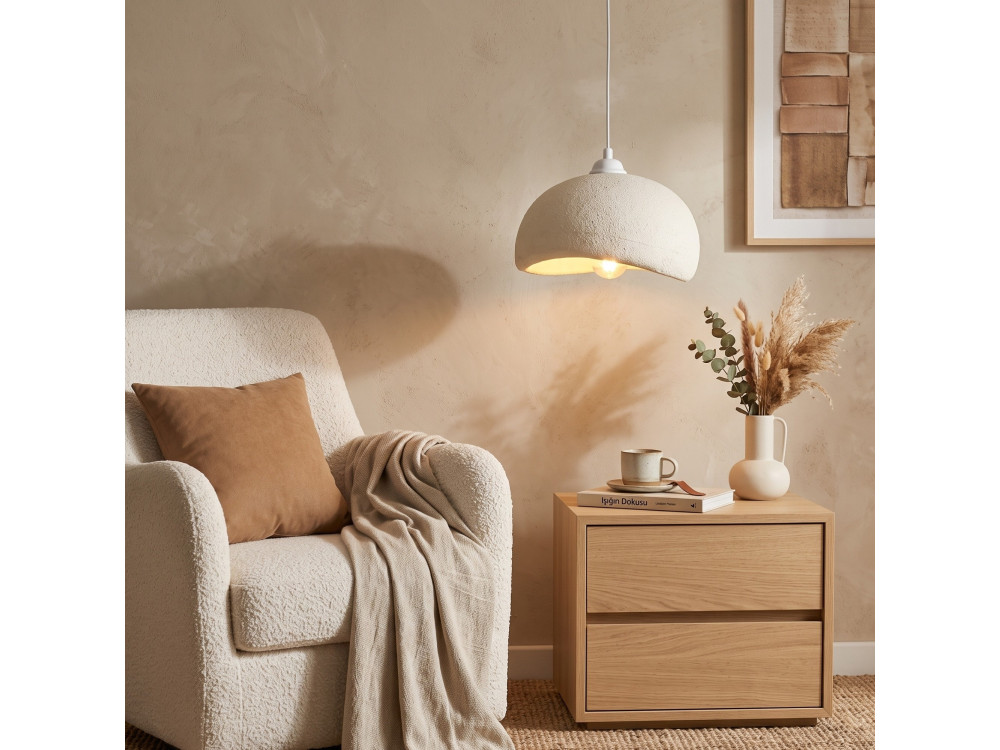 Lampe suspendue en métal "Beta" - 30 x 24 cm - Blanc