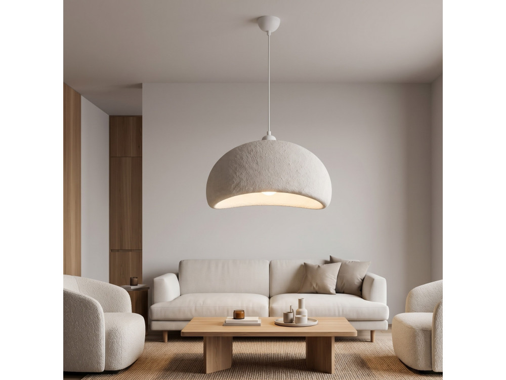 Lampe suspendue en métal "Beta" - 40 x 32 cm - Blanc