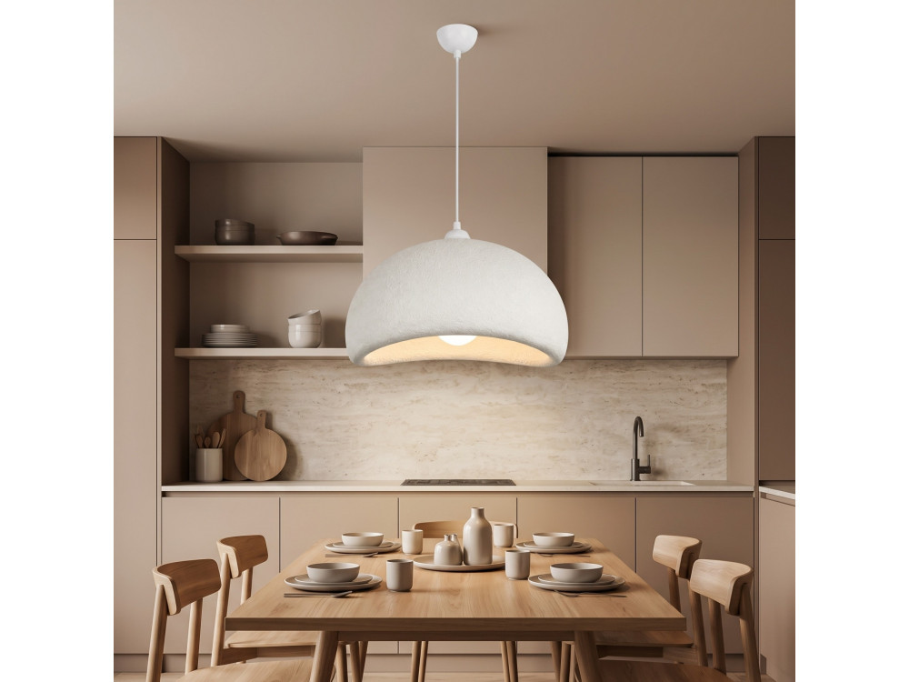 Lampe suspendue en métal "Beta" - 40 x 32 cm - Blanc