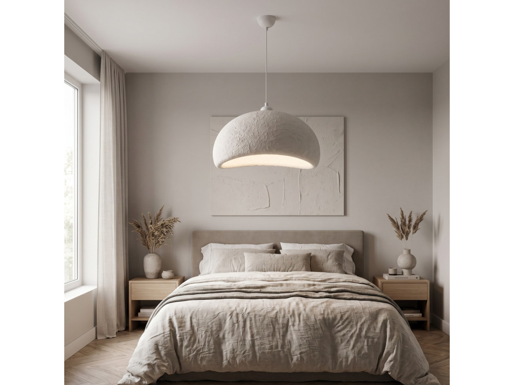 Lampe suspendue en métal "Beta" - 40 x 32 cm - Blanc