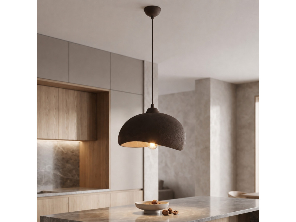 Lampe suspendue en métal "Beta" - 30 x 24 cm - Marron