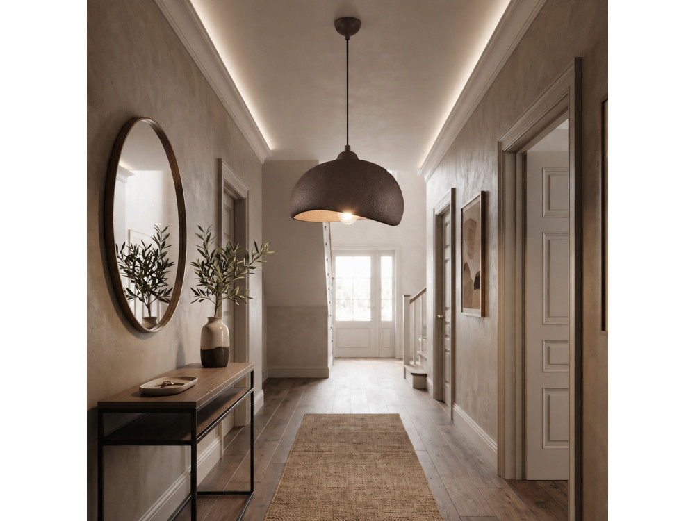 Lampe suspendue en métal "Beta" - 30 x 24 cm - Marron