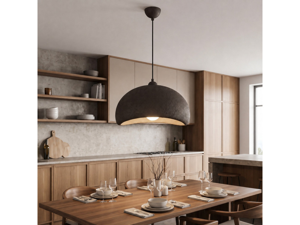 Lampe suspendue en métal "Beta" - 40 x 32 cm - Marron
