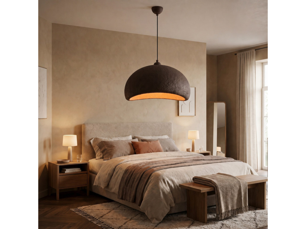 Lampe suspendue en métal "Beta" - 40 x 32 cm - Marron