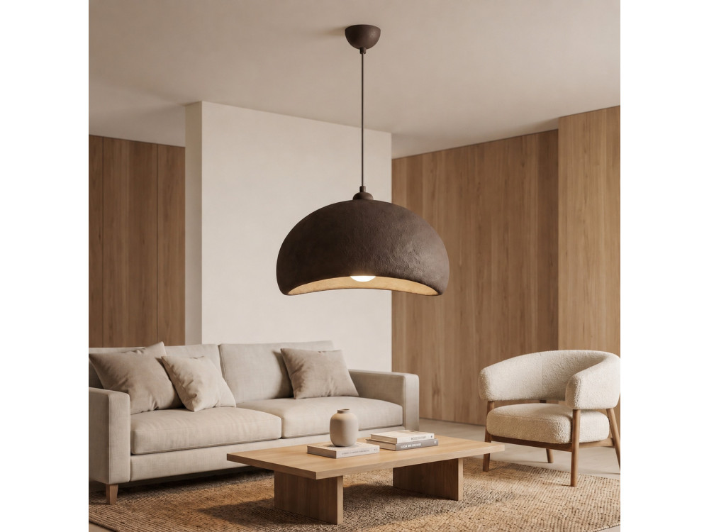 Lampe suspendue en métal "Beta" - 40 x 32 cm - Marron