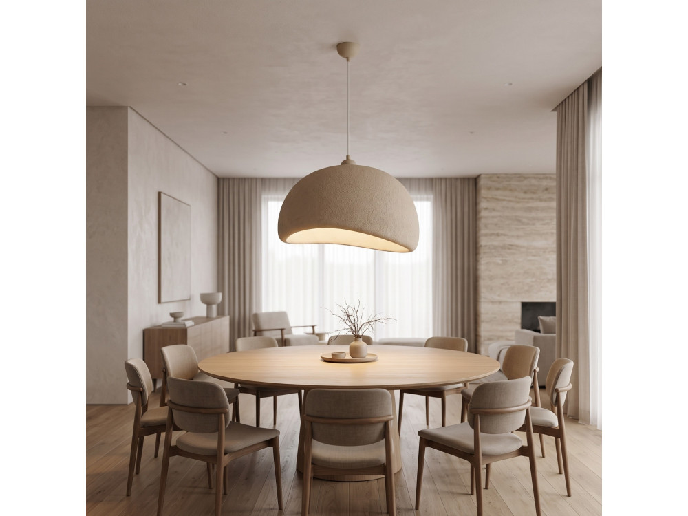 Lampe suspendue en métal "Beta" - 50 x 40 cm - Beige