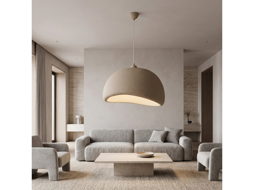 Lampe suspendue en métal "Beta" - 50 x 40 cm - Beige
