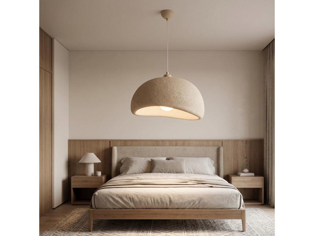 Lampe suspendue en métal "Beta" - 50 x 40 cm - Beige