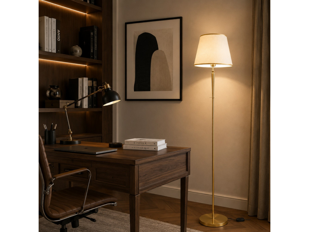 Lampadaire en métal "Milano" - 40 x 40 cm - Beige