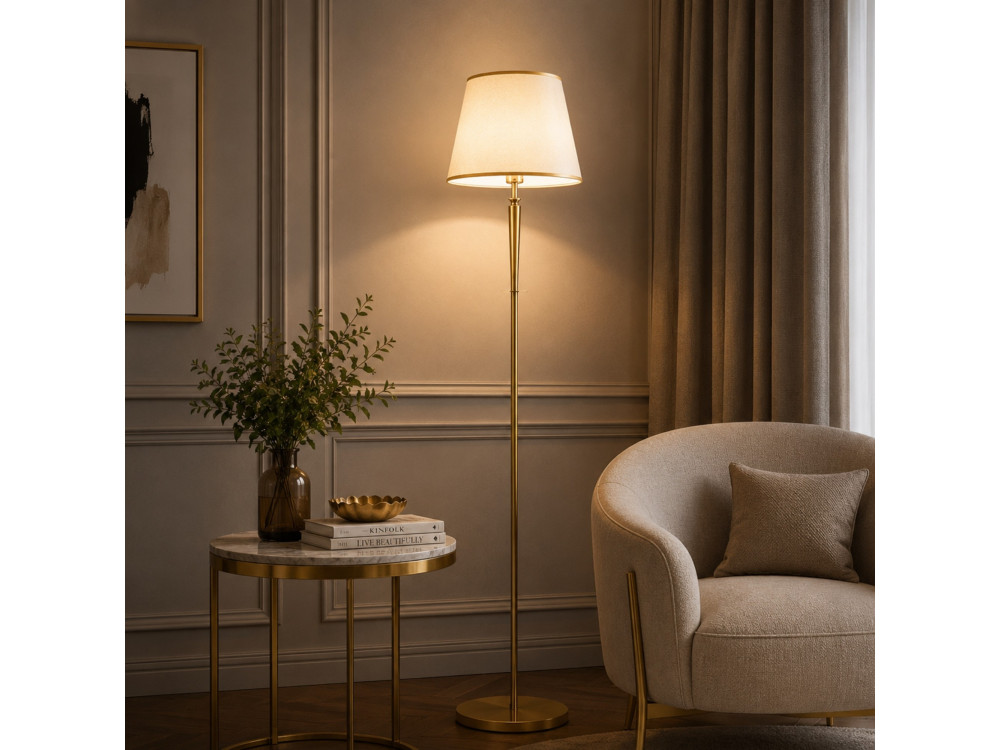 Lampadaire en métal "Milano" - 40 x 40 cm - Beige