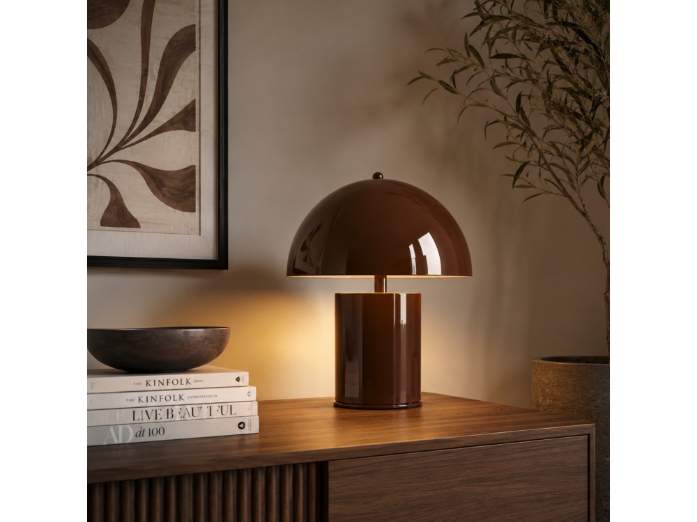 Lampe de table en métal "Pera" - 26 x 26 cm - Marron
