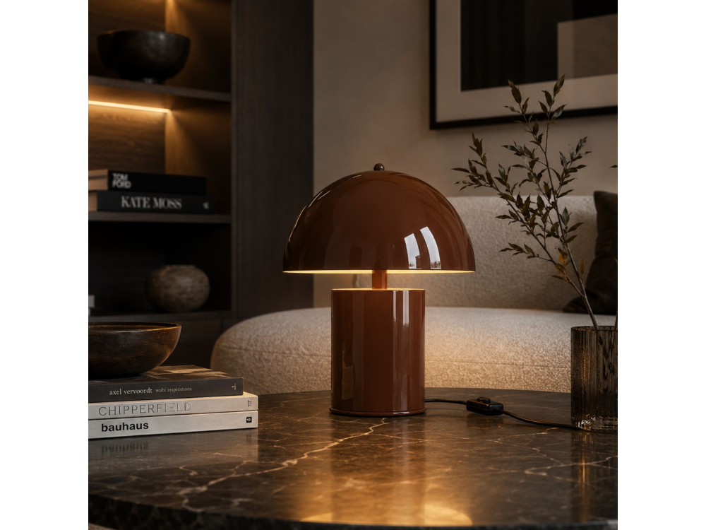 Lampe de table en métal "Pera" - 26 x 26 cm - Marron